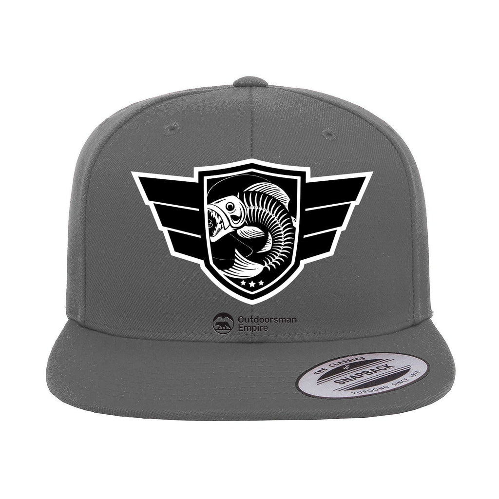 Fishing Air force Embroidered Flat Bill Cap