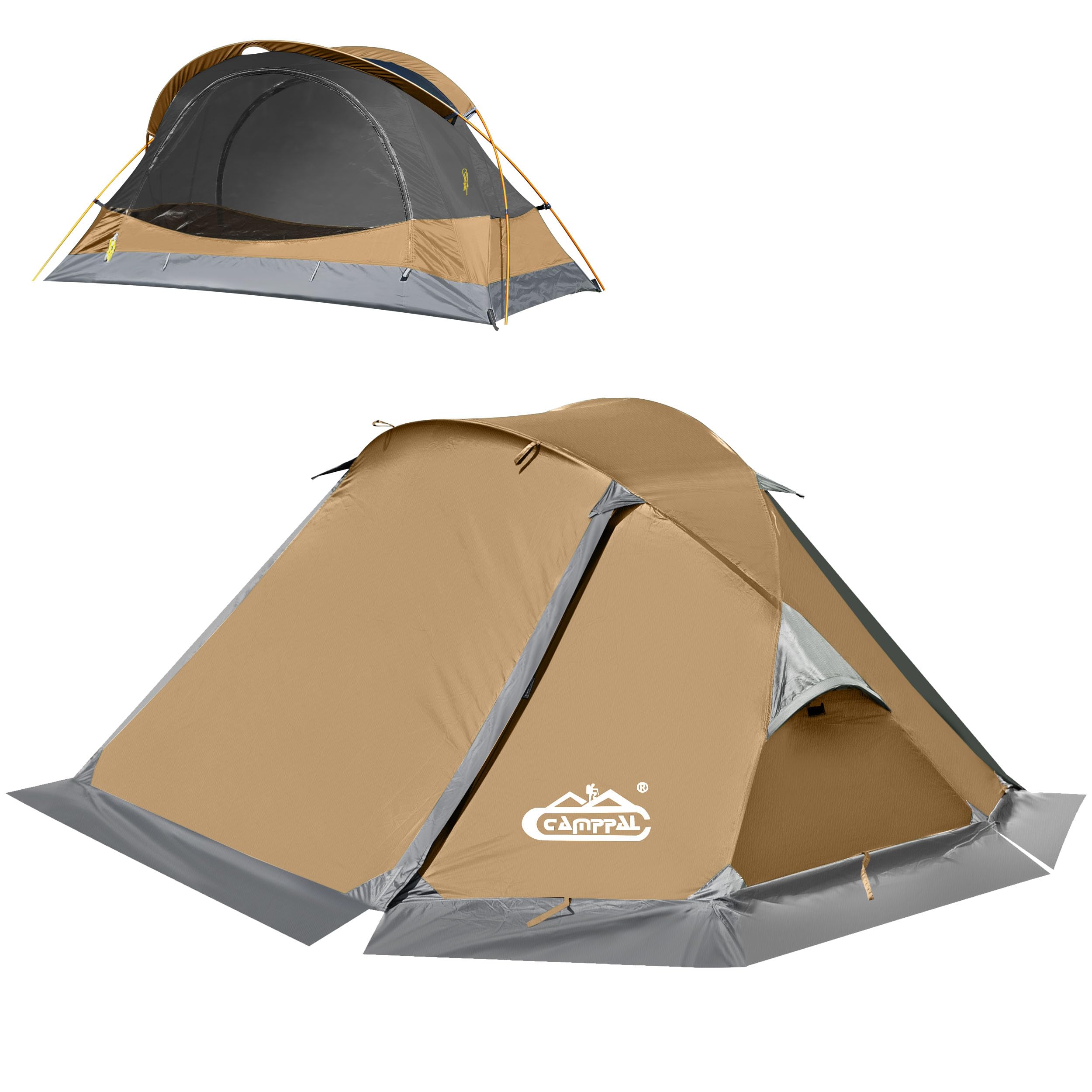 Camppal 1 Person Backpacking Tent Waterproof 4 Seasons Tent Lightweight Cold Weather Winter Tent Easy Setup for Hiking Camping Hunting