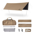 Naturehike Cloud Skies Camping Tent Tarp with Poles Waterproof PU 18000mm+ Rain Shelter Anti-UV UPF2000+ Camping Sun Shelter Camping Canopy Camping Tent Canopy for Outdoor Party Picnic