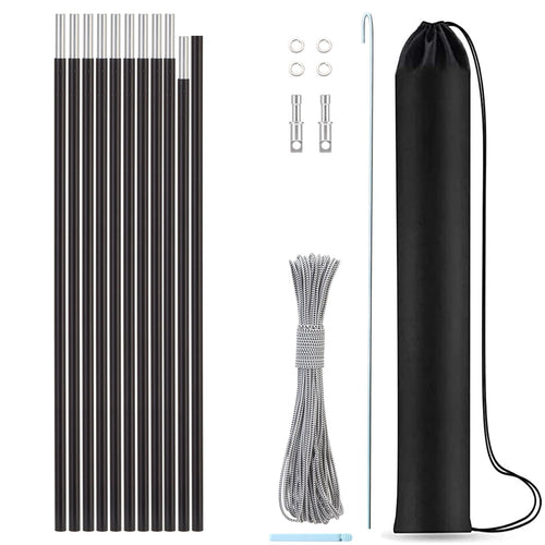 Aluminum Tent Poles ReplacementPre-Assembled Tent PolesFits Both Female and Male Ends7001 T6 Lightweight Tent Rod Repair Kit for Camping Hiking Backpacking Tent (14ft 7.4in)