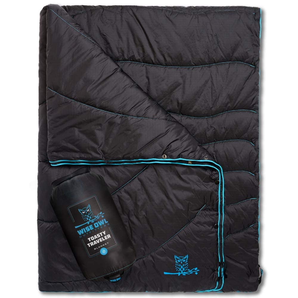 Wise Owl Outfitters Nylon Camping Blanket - Packable & Waterproof Camping Quilt - Stadium Blanket Backpacking Camping Travel and Hiking