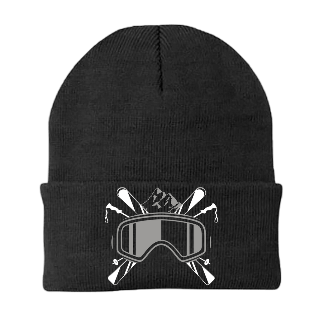 Ski Goggles Embroidered Beanie