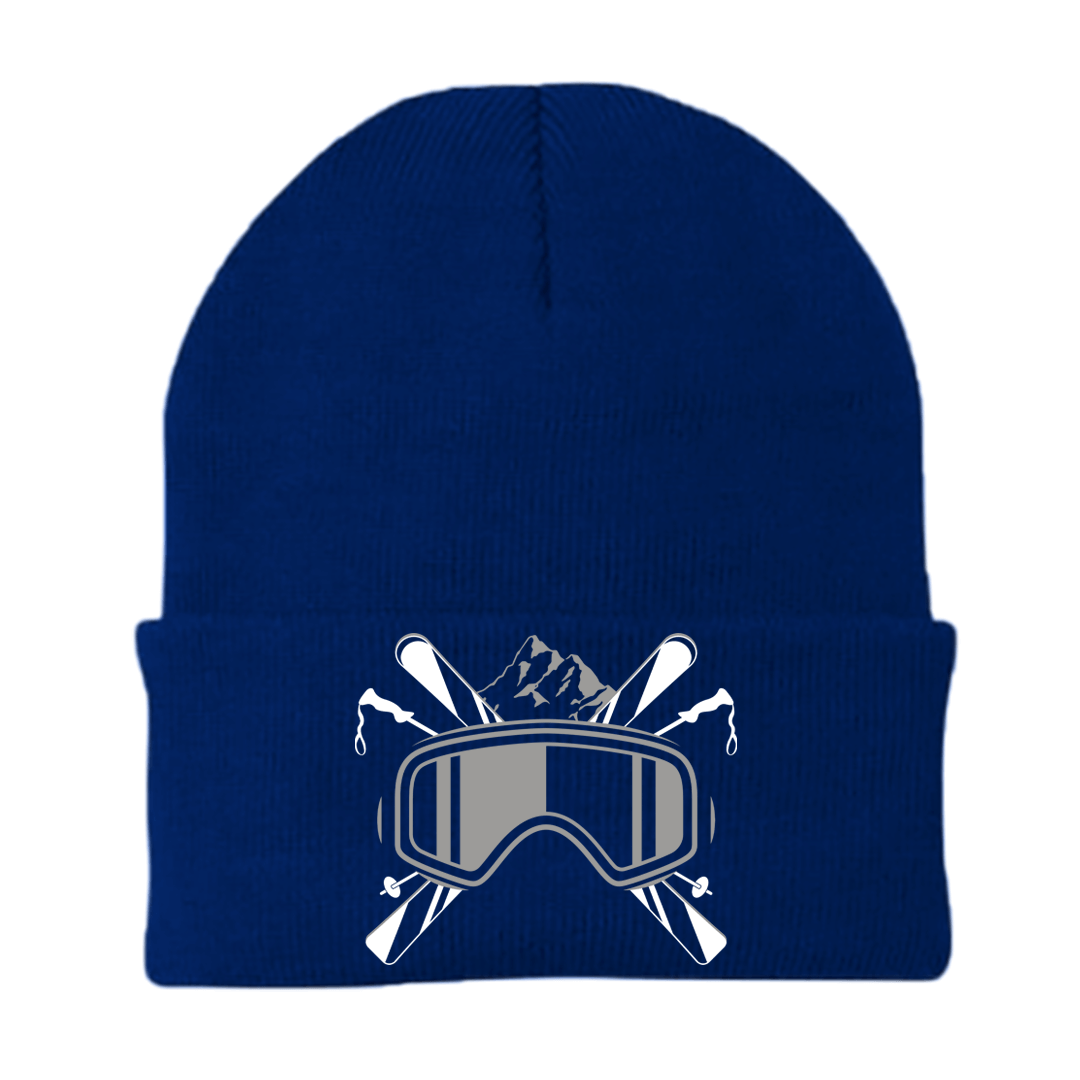 Ski Goggles Embroidered Beanie