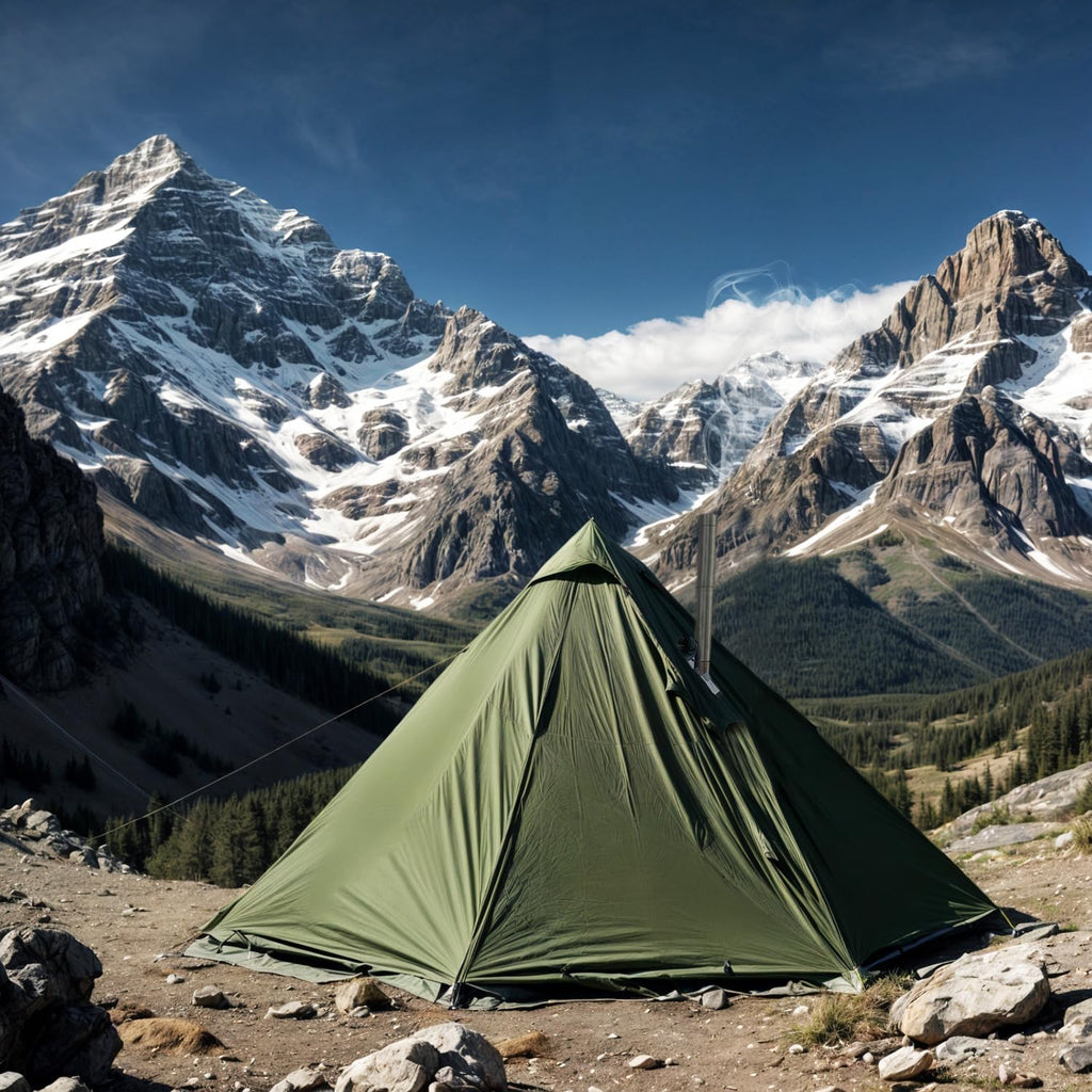 Camping Hot Tent with Wood Stove Jack Winter Teepee Tent 4 Season Backpacking Tent for Survival Hunting Military Fishing