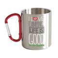 I Love Camping In The Woods Stainless Steel Double Wall Carabiner Mug