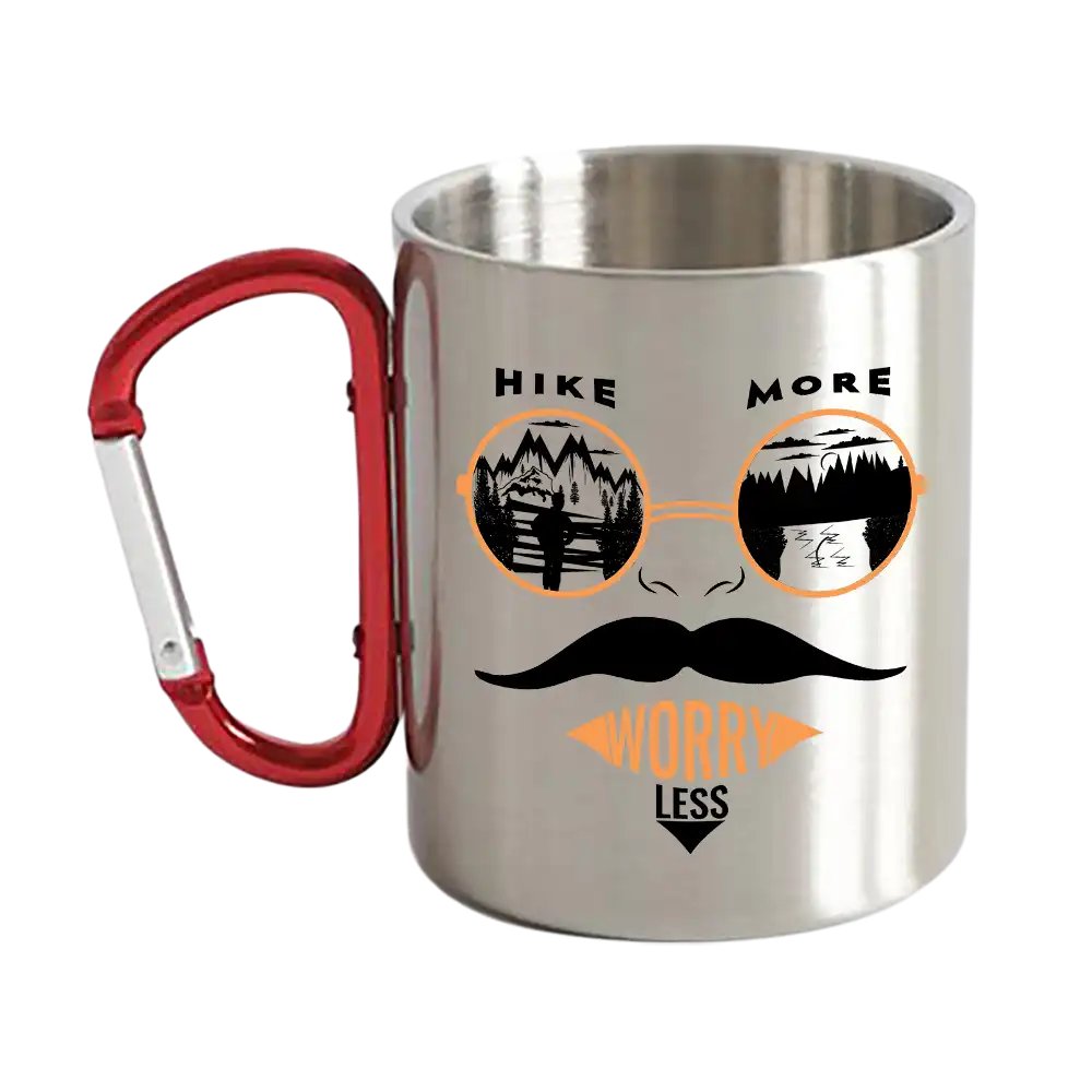 Hike More Worry Less Carabiner Mug