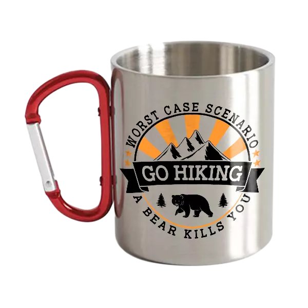 Hiking Worst Case Scenario Stainless Steel Double Wall Carabiner Mug