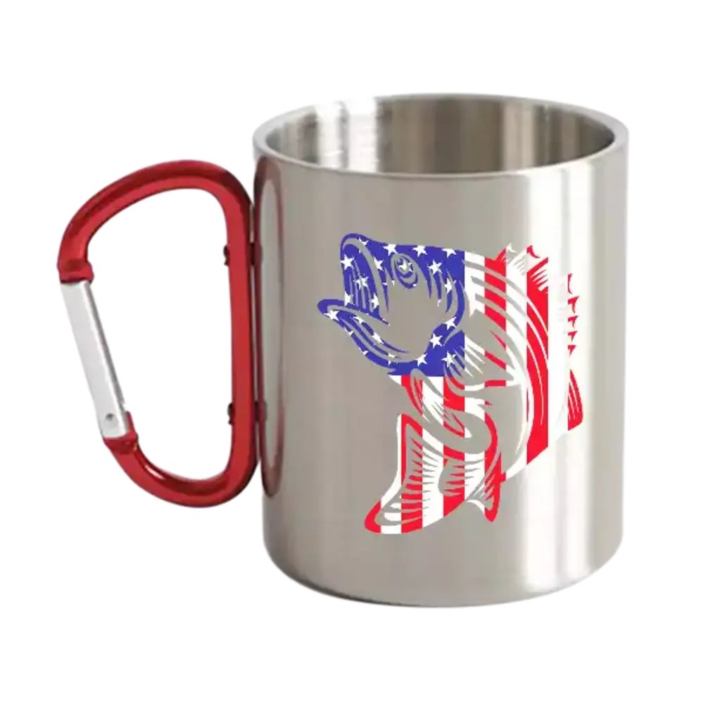 American Flag Fish Carabiner Mug